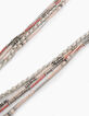 Collier sautoir multirangs perles colorées pompons femme-6