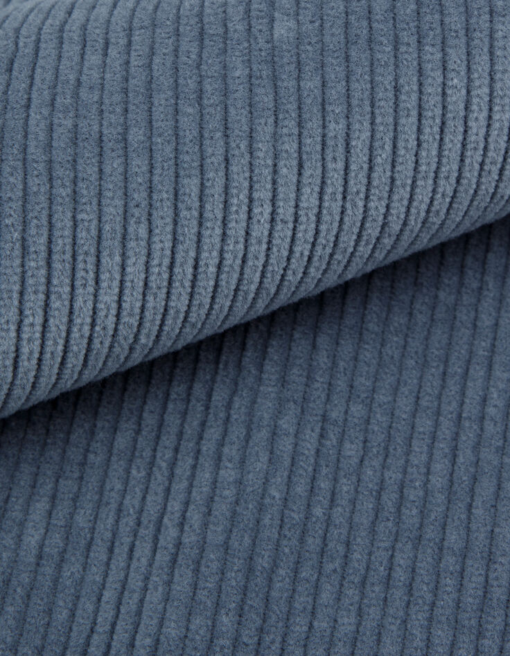Surchemise easy bleue velours c&ocirc;tel&eacute; Homme-3