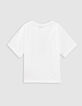 White t-shirt organic cotton faceted ball for girl-5