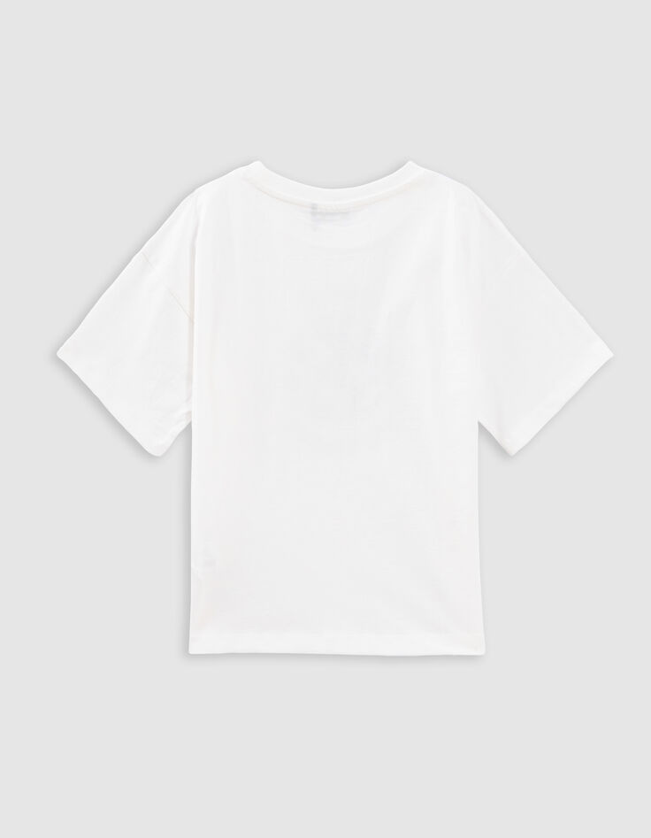 White t-shirt organic cotton faceted ball for girl-5