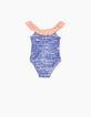 Blauw badpak met hartjesprint voor babymeisjes-1