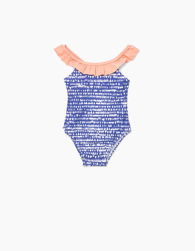 Baby girls’ blue swimsuit with printed hearts - IKKS