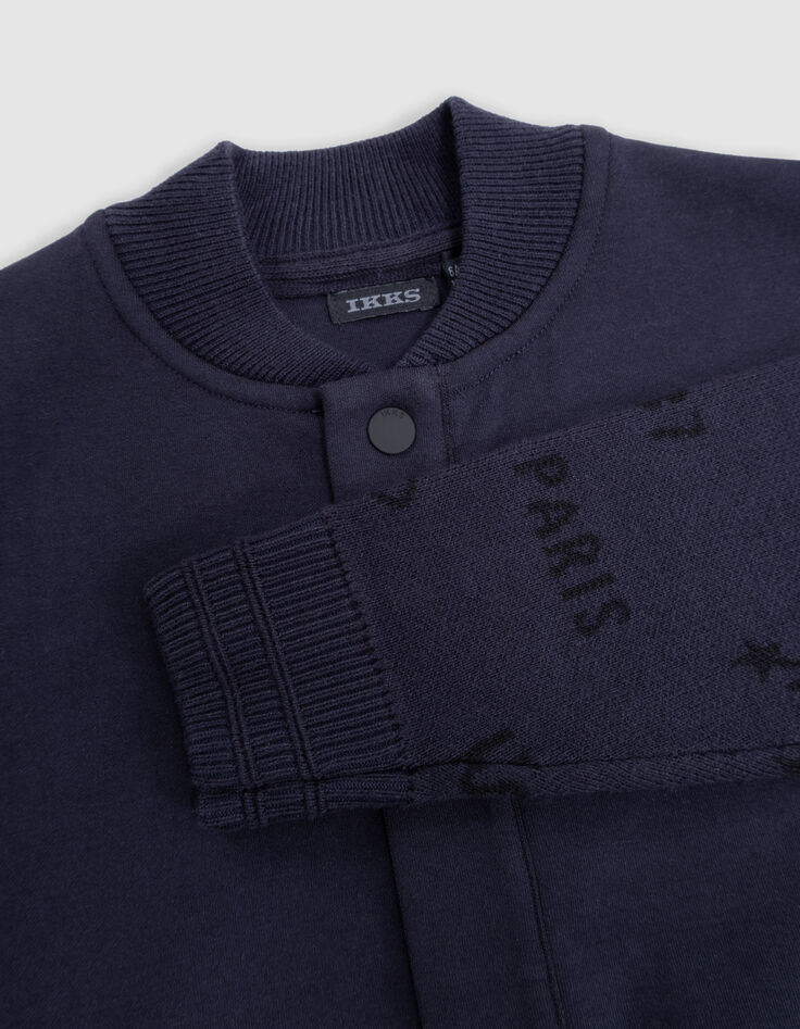 Navy vest mouwen gebreide logo's jongen-6