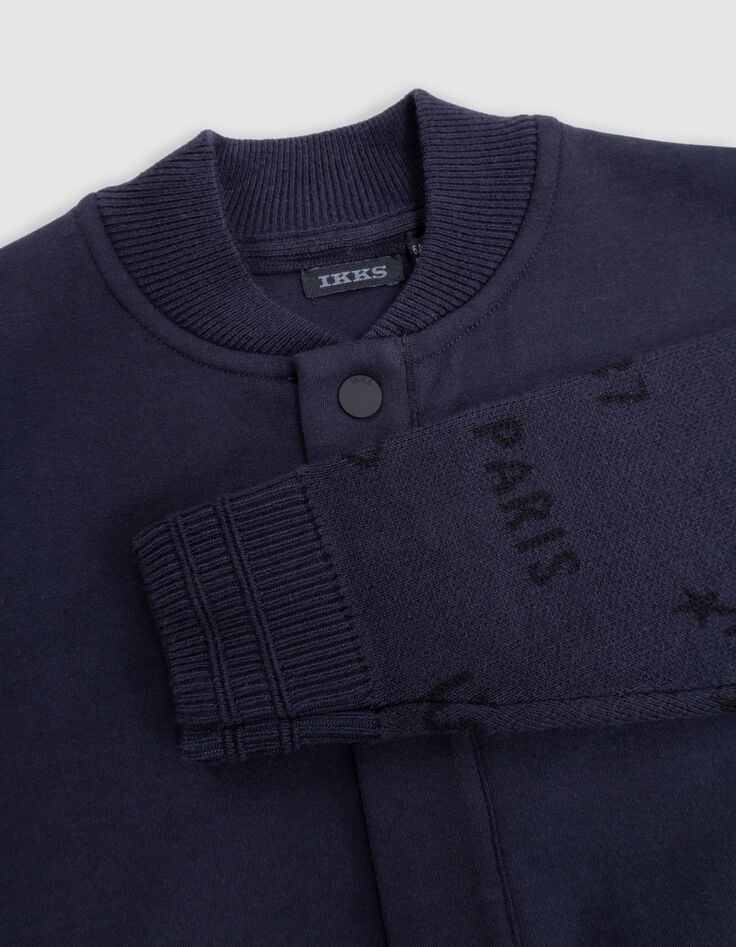 Navy vest mouwen gebreide logo's jongen-6 Navy vest mouwen gebreide logo's jongen-6