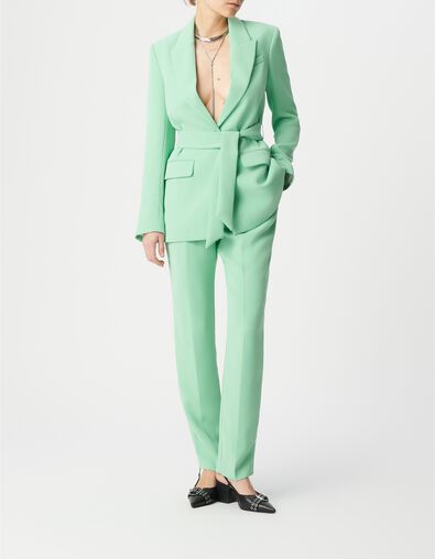 Gr&uuml;ne Anzugjacke aus recyceltem Polyester f&uuml;r Damen - IKKS