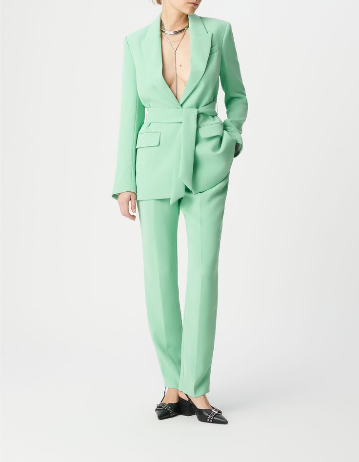 Gr&uuml;ne Anzugjacke aus recyceltem Polyester f&uuml;r Damen-1