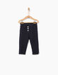 Navy broek in reliëfbreiwerk voor babymeisjes-1