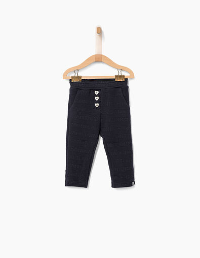Navy broek in reliëfbreiwerk voor babymeisjes - IKKS