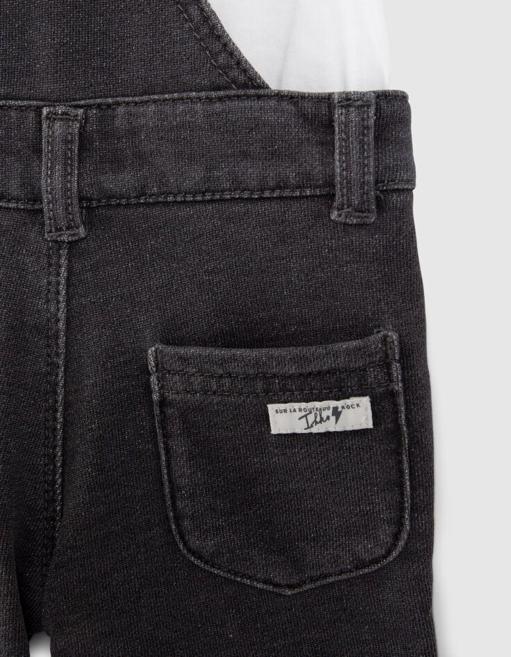 Baby boys’ T-shirt and grey denim dungarees outfit-9