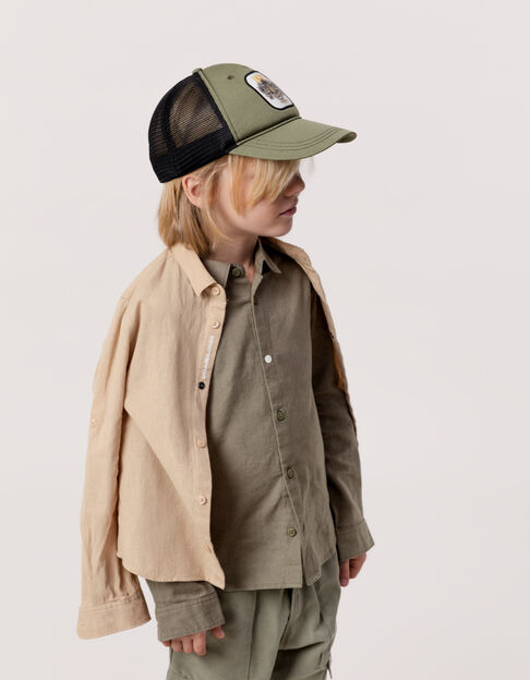 Casquette kaki et noire badge tigre garçon - IKKS