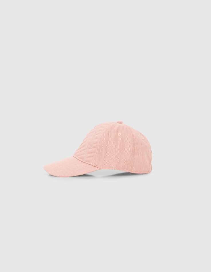 Casquette rose pailleté broderies éclairs fille-4