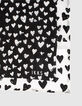 Fular cuadrado blanco y negro con corazones ni&ntilde;a-4