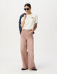 Rosa weite Damenjeans hoher Bund Edie-1