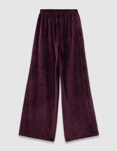 Pantalon de jogging large bordeaux velours fille - IKKS