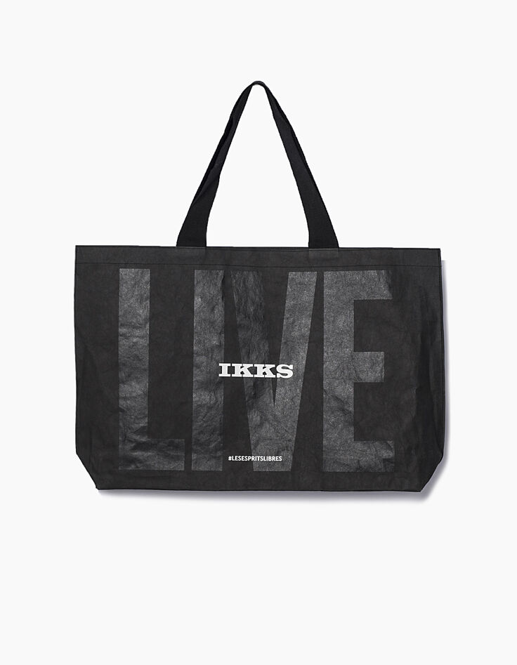 Sac shopper en jackron noir femme-1