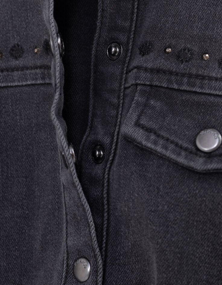 Robe grise bi-matière jupon tulle fille-7 Robe grise bi-matière jupon tulle fille-7