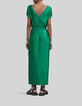 Women&rsquo;s green pleated long dress-7