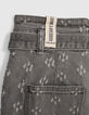 Light grey jeansshort bio slijtplekken meisjes-8
