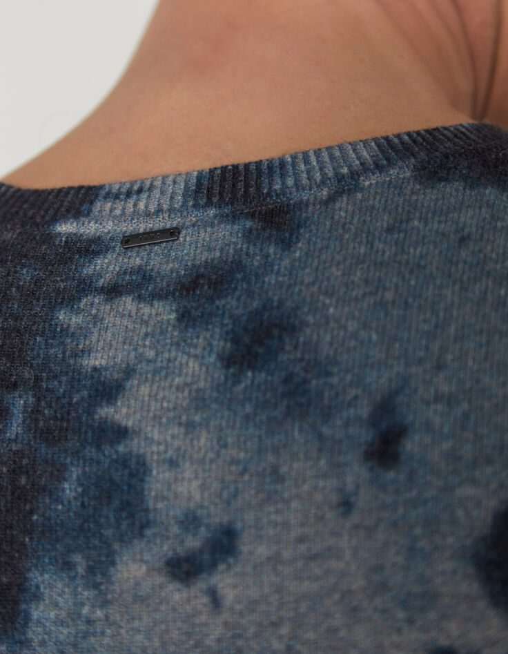 Men’s indigo tie-dye print knit sweater-5