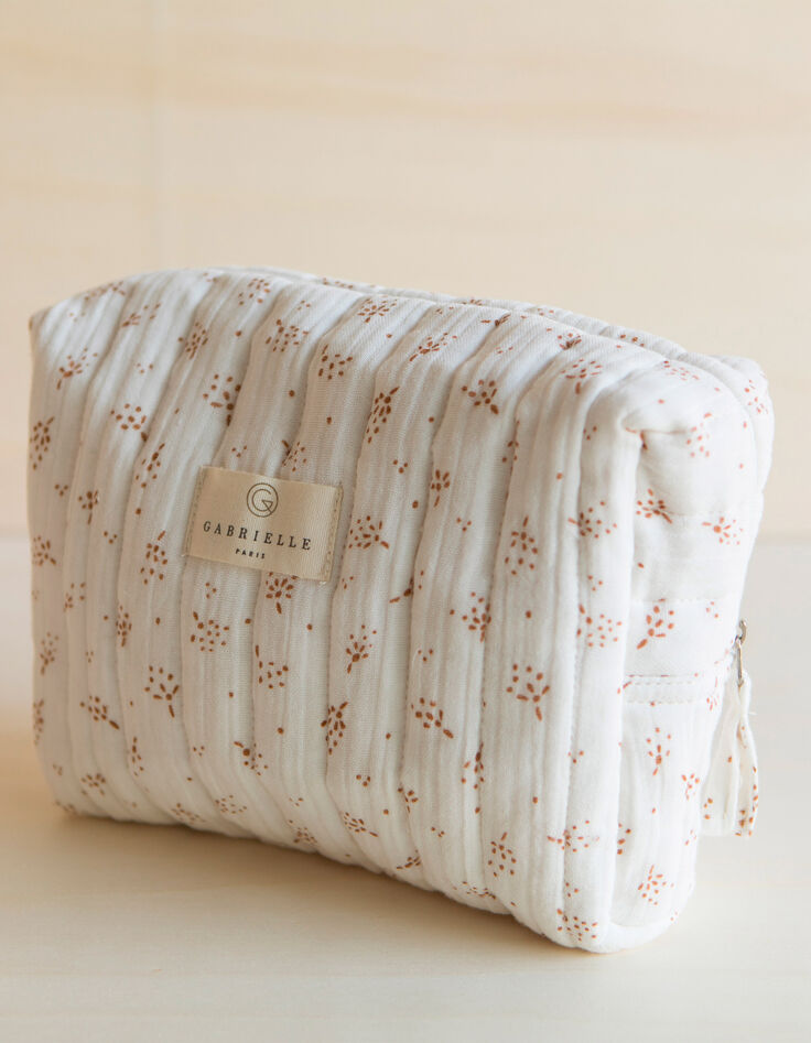 Trousse de toilette miel gaze coton bio GABRIELLE PARIS-1 Trousse de toilette miel gaze coton bio GABRIELLE PARIS-1