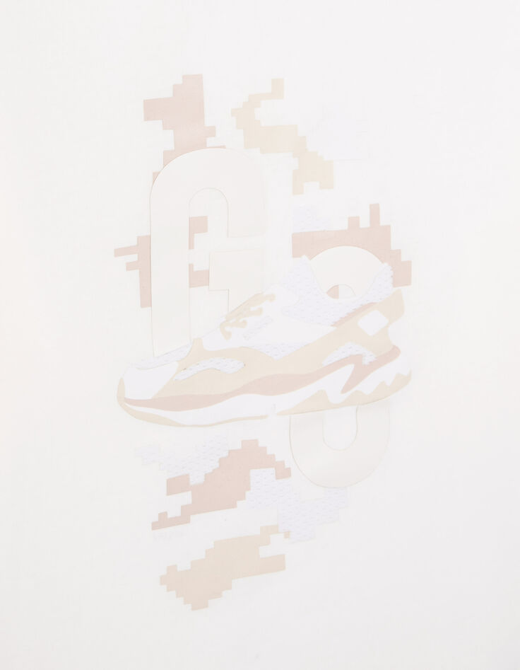 T-shirt blanc visuel profil sneakers garçon-4