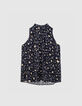 Top sans manches gris imprimé animalier Femme-6