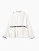 Girls’ off-white shirt with black embroidery-3