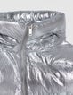Capuche doudoune argent nylon Femme-2 Capuche doudoune argent nylon Femme-2