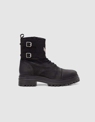 Ranger Botas de piel nobuk negro Línea 111 Mujer - IKKS