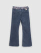Blaue Flare-M&auml;dchenjeans mit Halstuchg&uuml;rtel-4