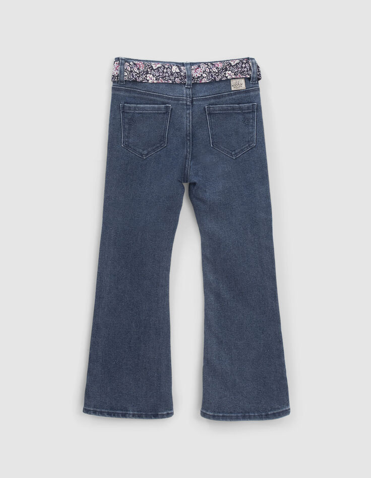 Blaue Flare-M&auml;dchenjeans mit Halstuchg&uuml;rtel-4