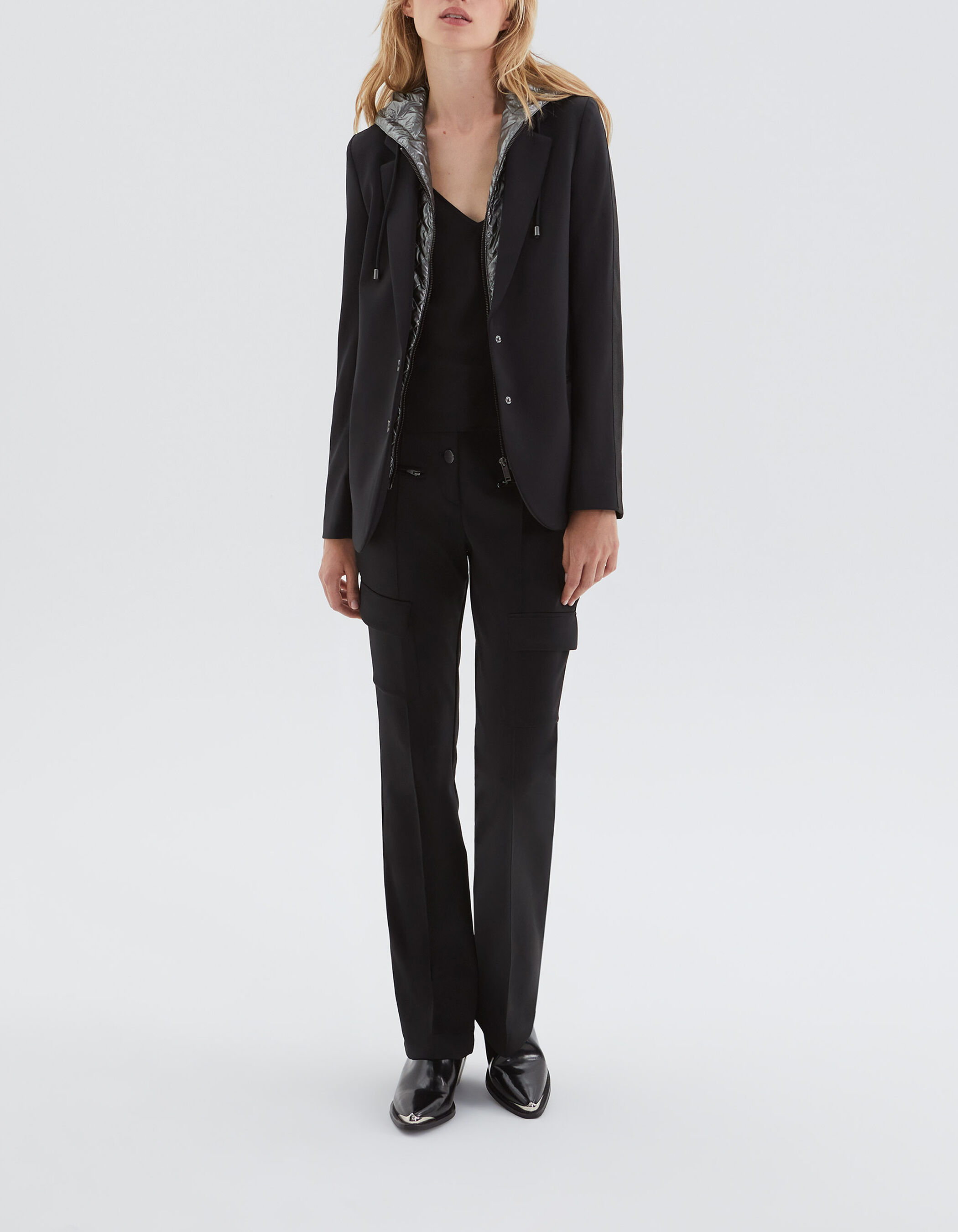 Veste de costume noire parementure metallisee Femme IKKS