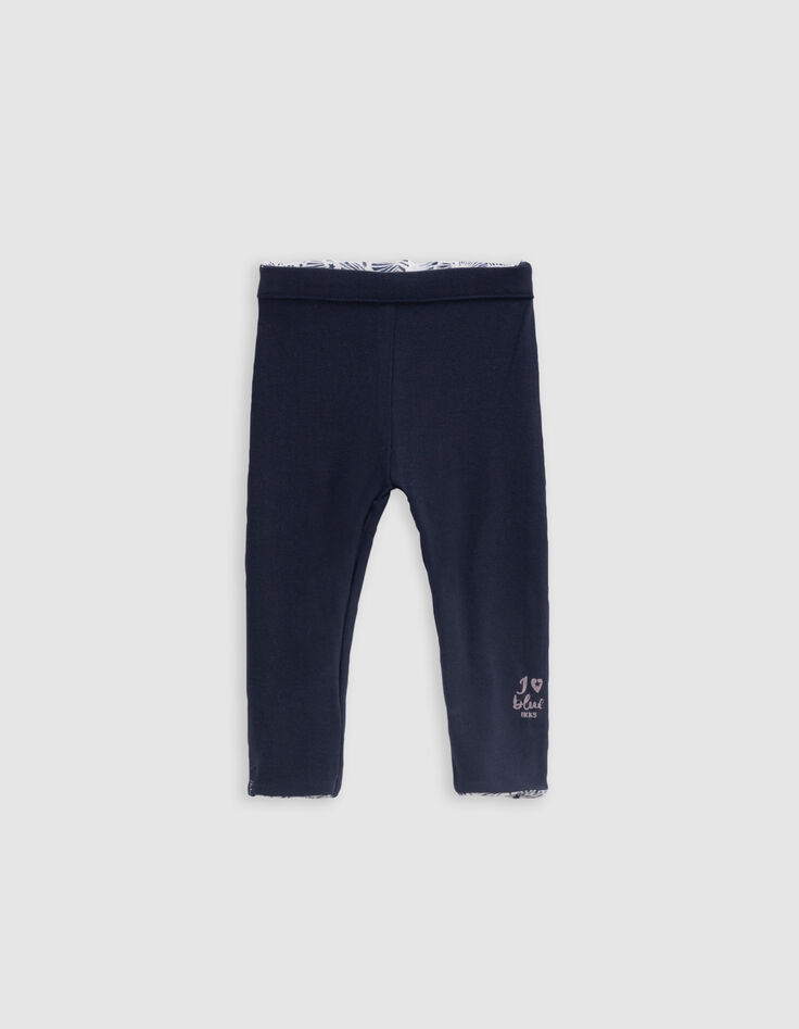 Leggings réversible coquillages et marine bébé fille-6