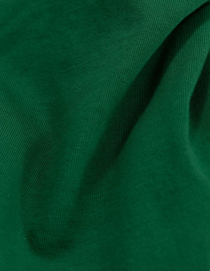 Green crew neck T-shirt with cat and lightning-7 Green crew neck T-shirt with cat and lightning-7