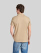 Polo beige algod&oacute;n org&aacute;nico flameado hombre-4