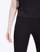 Pantalon cropped noir en coton stretch femme-4