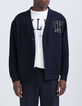 Cárdigan azul marino felpa maxi insignia Hombre-3
