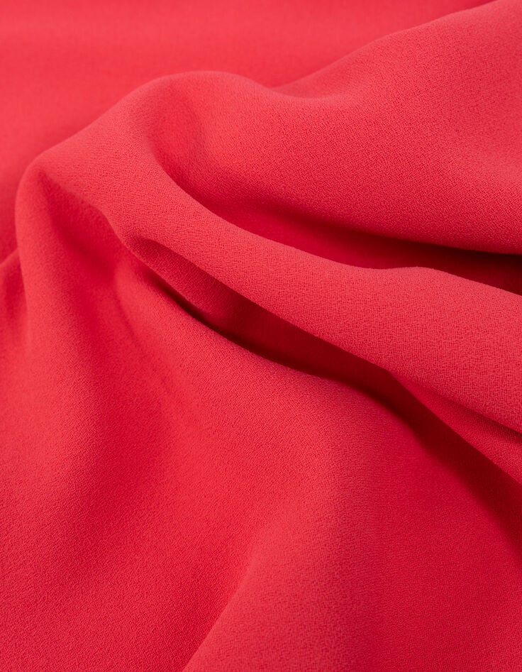 Robe rouge encolure V devant/dos Femme-7
