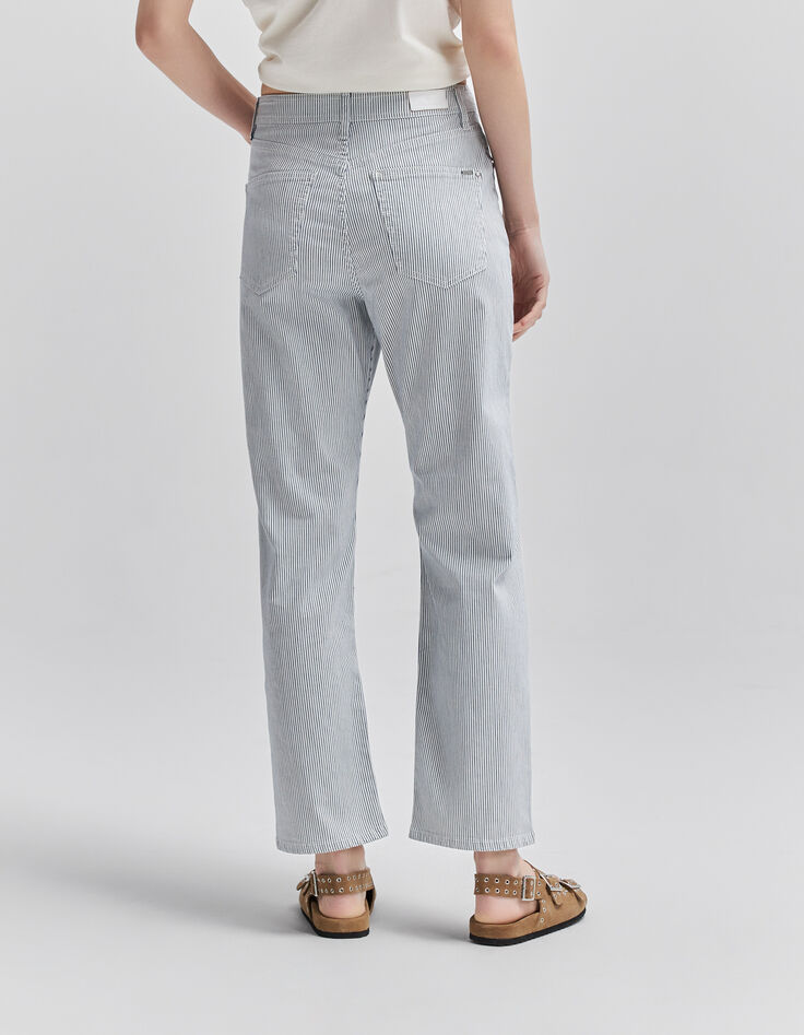 Gebroken witte slouchy jeans gerecycleerd streepjes Dames-3