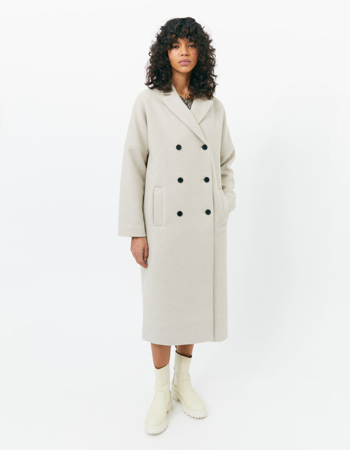 manteau en laine blanc femme