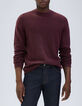 Men’s burgundy fluffy knit jumper-1