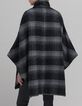 Oversized grijze geruite cape voor dames-3
