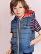 Anorak reversible índigo y naranja niño -1