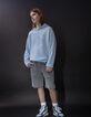 Sweat bleu flocage gomme ondes marines garçon-3
