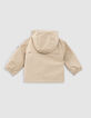 Beige Jacke mit Kapuze, recycelter Polyester, Babyjungen-4