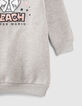 Vestido sudadera PRINCESA PEACH gris motivo Peach ni&ntilde;a-5