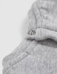 Robe grise bi-matière avec jupe plissée bébé fille-4