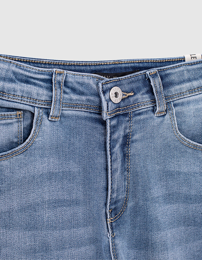 Girls’ light blue organic vintage high-waist slim jeans - IKKS