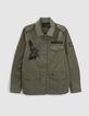 Damen-Safarijacke, Khaki, schwarzes Schmetterlingsmotiv-7