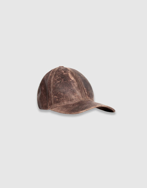 Women’s brown leather cap with patina - IKKS
